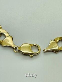 9ct Yellow Solid Gold Curb Bracelet 10.5mm 8 ½