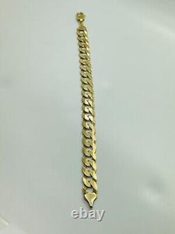 9ct Yellow Solid Gold Curb Bracelet 10.5mm 8 ½