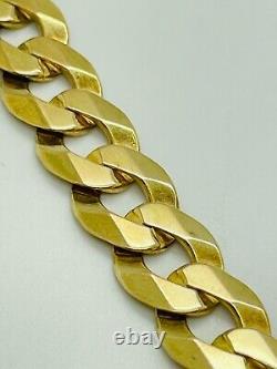 9ct Yellow Solid Gold Curb Bracelet 10.5mm 8 ½