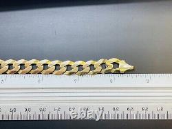 9ct Yellow Solid Gold Curb Bracelet 10.5mm 8 ½