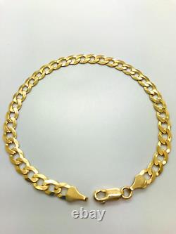 9ct Yellow Solid Gold Curb Bracelet 5.3mm 7 ½ CHEAPEST ON EBAY