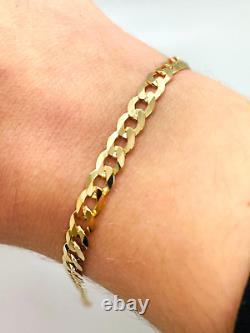 9ct Yellow Solid Gold Curb Bracelet 5.3mm 7 ½ CHEAPEST ON EBAY