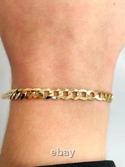 9ct Yellow Solid Gold Curb Bracelet 5.3mm 7 ½ CHEAPEST ON EBAY
