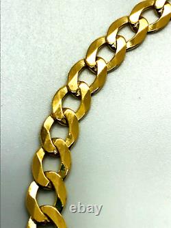 9ct Yellow Solid Gold Curb Bracelet 5.8mm 8 ½ CHEAPEST ON EBAY