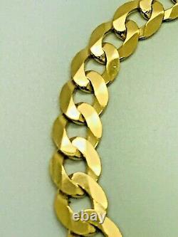 9ct Yellow Solid Gold Curb Bracelet 7.5mm 8 ½ CHEAPEST ON EBAY