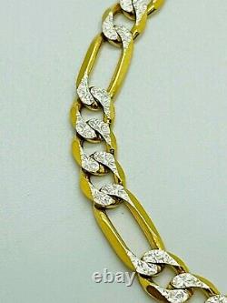 9ct Yellow Solid Gold Figaro Bracelet 5.3mm 7 ½