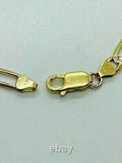 9ct Yellow Solid Gold Figaro Bracelet 5.3mm 7 ½