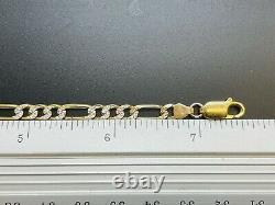 9ct Yellow Solid Gold Figaro Bracelet 5.3mm 7 ½