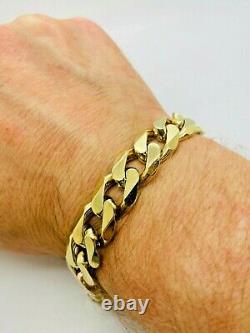 9ct Yellow Solid Gold Heavy Curb Bracelet 9