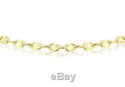 9ct Yellow Solid Gold Medium Heavy Marine Bracelet + Box + Gift