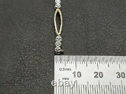 9ct Yellow & White Gold Diamond Bracelet, 7.5'', 375, Used