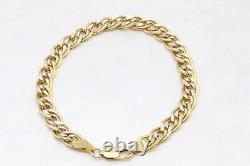 9ct Yellow & White Gold Double Link 8 Inch Bracelet 6.6g 1561124