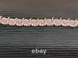 9ct Yellow & White Gold Illusion Set Diamond Tennis Bracelet. Great Condition