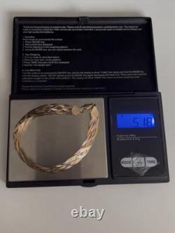 9ct Yellow White Rose Gold Bracelet Tri Colour 7.5 Inch 5.1g Beautiful