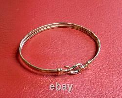 9ct Yellow & White solid Gold Bangle with 2 x Diamonds 7.35g