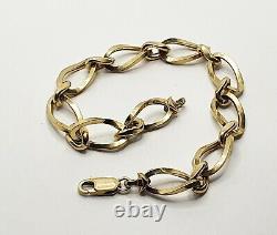 9ct Yellow gold 8'' Fancy Hollow Belcher bracelet