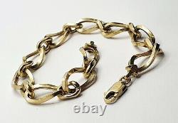 9ct Yellow gold 8'' Fancy Hollow Belcher bracelet