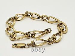 9ct Yellow gold 8'' Fancy Hollow Belcher bracelet
