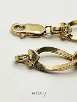 9ct Yellow gold 8'' Fancy Hollow Belcher bracelet