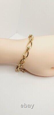 9ct Yellow gold 8'' Fancy Hollow Belcher bracelet