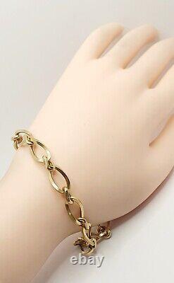 9ct Yellow gold 8'' Fancy Hollow Belcher bracelet