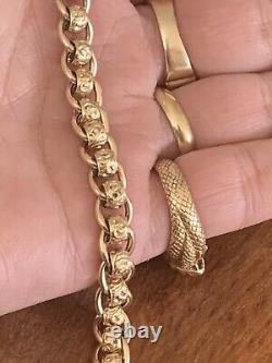 9ct Yellow gold Rollerball pattern link chain Bracelet 34.78g hallmarked 8.25