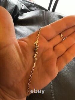 9ct. Yellow gold bracelet 7,5 inches long