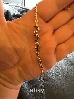 9ct. Yellow gold bracelet 7,5 inches long
