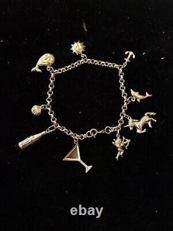 9ct Yellow gold charm bracelet 8.4g 7.5 Inches