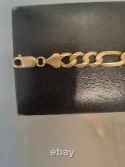 9ct Yelow Gold Bracelet 7mm, 9 Inches