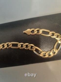 9ct Yelow Gold Bracelet 7mm, 9 Inches