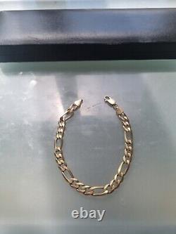 9ct Yelow Gold Bracelet 7mm, 9 Inches