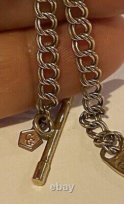9ct gold CLOGAU Heart bracelet In Amazing Condition, 7.7 gr
