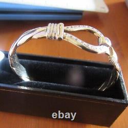 9ct gold HEAVY DIAMOND bangle bracelet torque Hallmarked 31g+