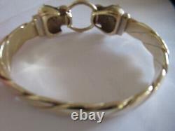 9ct gold HEAVY Panther Leopard Bangle Bracelet DIAMONDS approx 105g