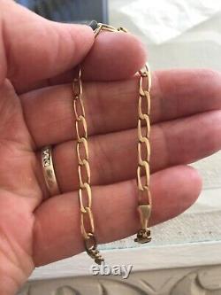 9ct gold Hallmarked long link bracelet 7.5 3.5 grams