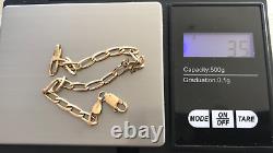 9ct gold Hallmarked long link bracelet 7.5 3.5 grams