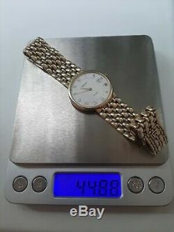 9ct gold Tissot men's quartz watch with 9ct gold bracelet in fabulous condition