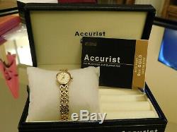 9ct gold Vintage Accurist Bracelet Watch-Superb! 16.2GHeavy, Diamond set