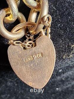 9ct gold Vintage padlock bracelet 22.04g 20.5cm When Closed
