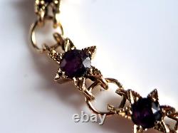 9ct gold amethyst bracelet (5,6g)