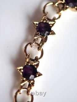 9ct gold amethyst bracelet (5,6g)