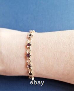 9ct gold amethyst bracelet (5,6g)