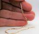 9ct Gold Ankle Bracelet 10 Inch Snake Chain Square Bead 9 Carat Gold Hallmarked