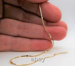 9ct gold ankle bracelet 10 inch snake chain square bead 9 carat gold hallmarked
