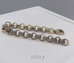 9ct gold baby/kids 6mm CZ belcher bracelet 6 inches