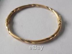 9ct gold bangle I. B. B 375 approx. 8 inch wrist