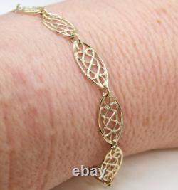 9ct gold bracelet Celtic link 7.5 inch 9carat yellow gold UK hallmarked new
