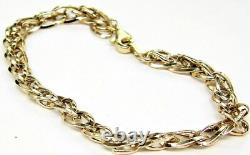 9ct gold bracelet interlinked 6mm curb ladies 9 carat yellow gold new boxed