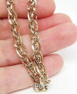 9ct gold bracelet interlinked 6mm curb ladies 9 carat yellow gold new boxed